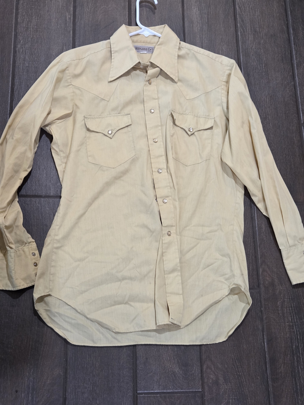 Vintage Sheplers Western Pearl Snap Shirt in Butter Yellow